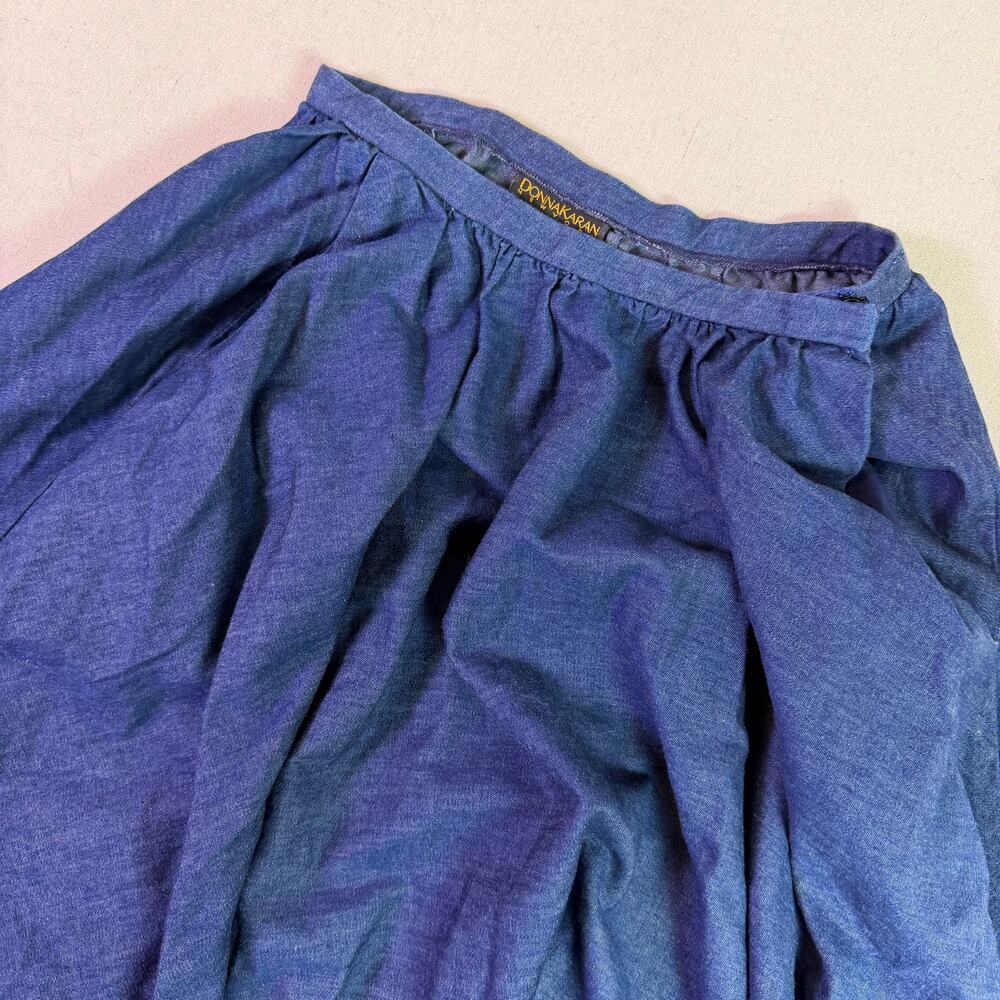 Vintage 90s Donna Karen New York Chambray Full Sweep Maxi Skirt Women's 10 USA - Picture 13 of 13